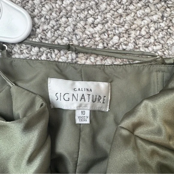 Elegant Olive One Shoulder Formal Dress - Picture 5 of 5